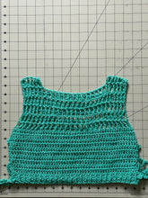 Load image into Gallery viewer, Turquoise Ribbed Mesh Crop Top
