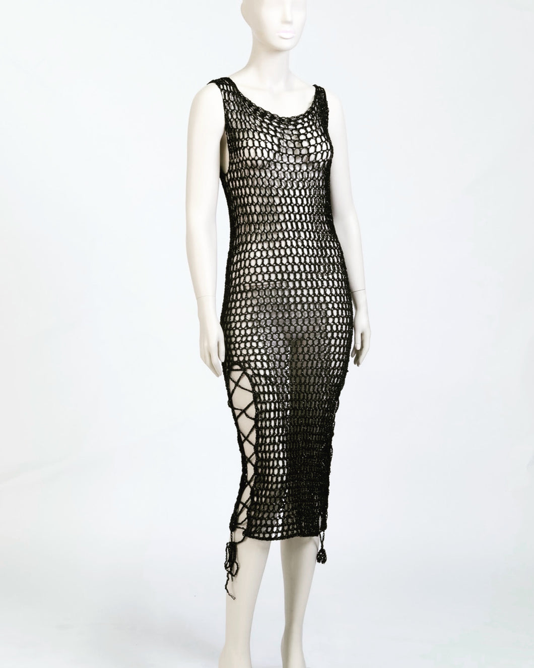 Black Sparkle Mesh Dress