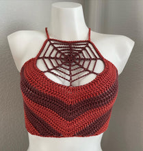 Load image into Gallery viewer, Scarecrow Spider Web Crop Top
