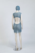 Load image into Gallery viewer, Blue Sparkle Mesh Cocktail Dress
